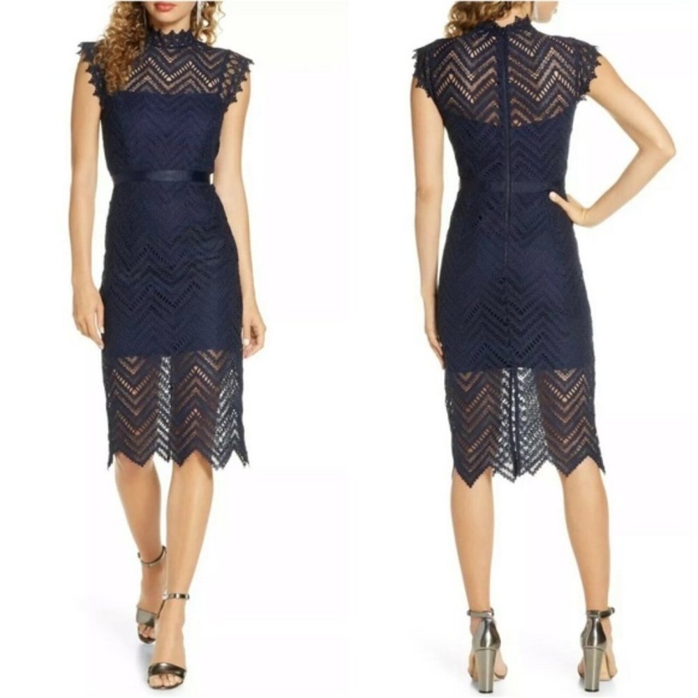 NWT Bardot Blue Lace Midi Dress